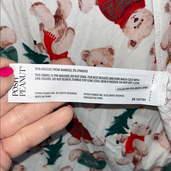 Posh Peanut NWT Holiday Bear Viscose combo Pajama Set size medium - Picture 8 of 13